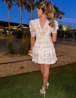 Bronx & Banco Dress Size S Meagan Mini White Wedding Mini Lace for rent on The Volte - image 3