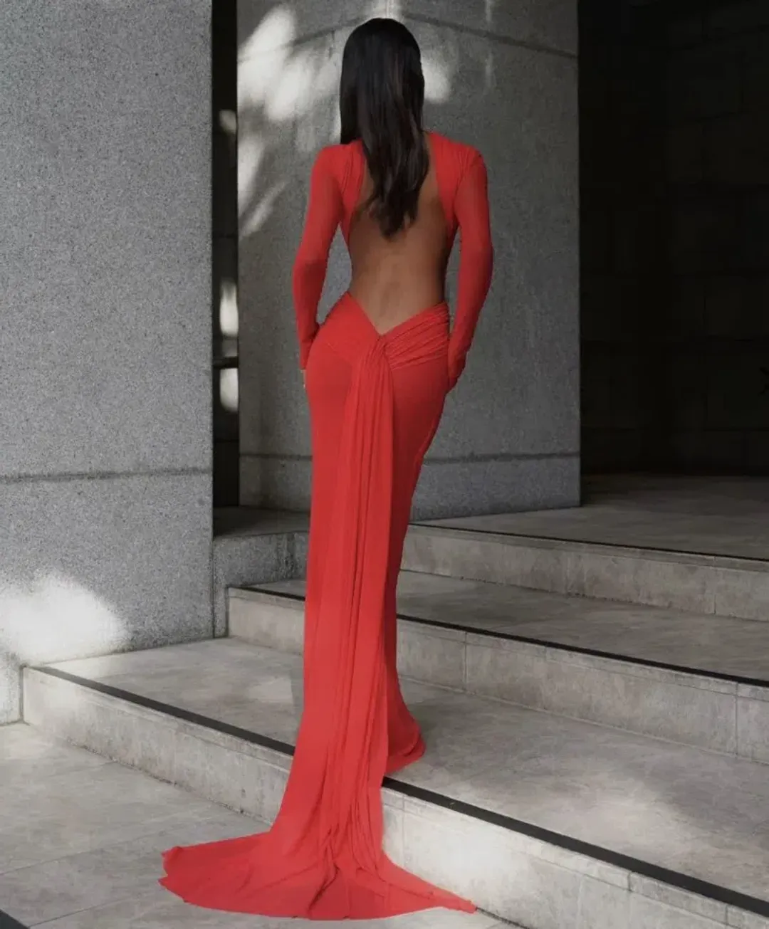 Effie Kats Monaco Floor Length Gown Red Size M / Au 10 for rent on The Volte - main image