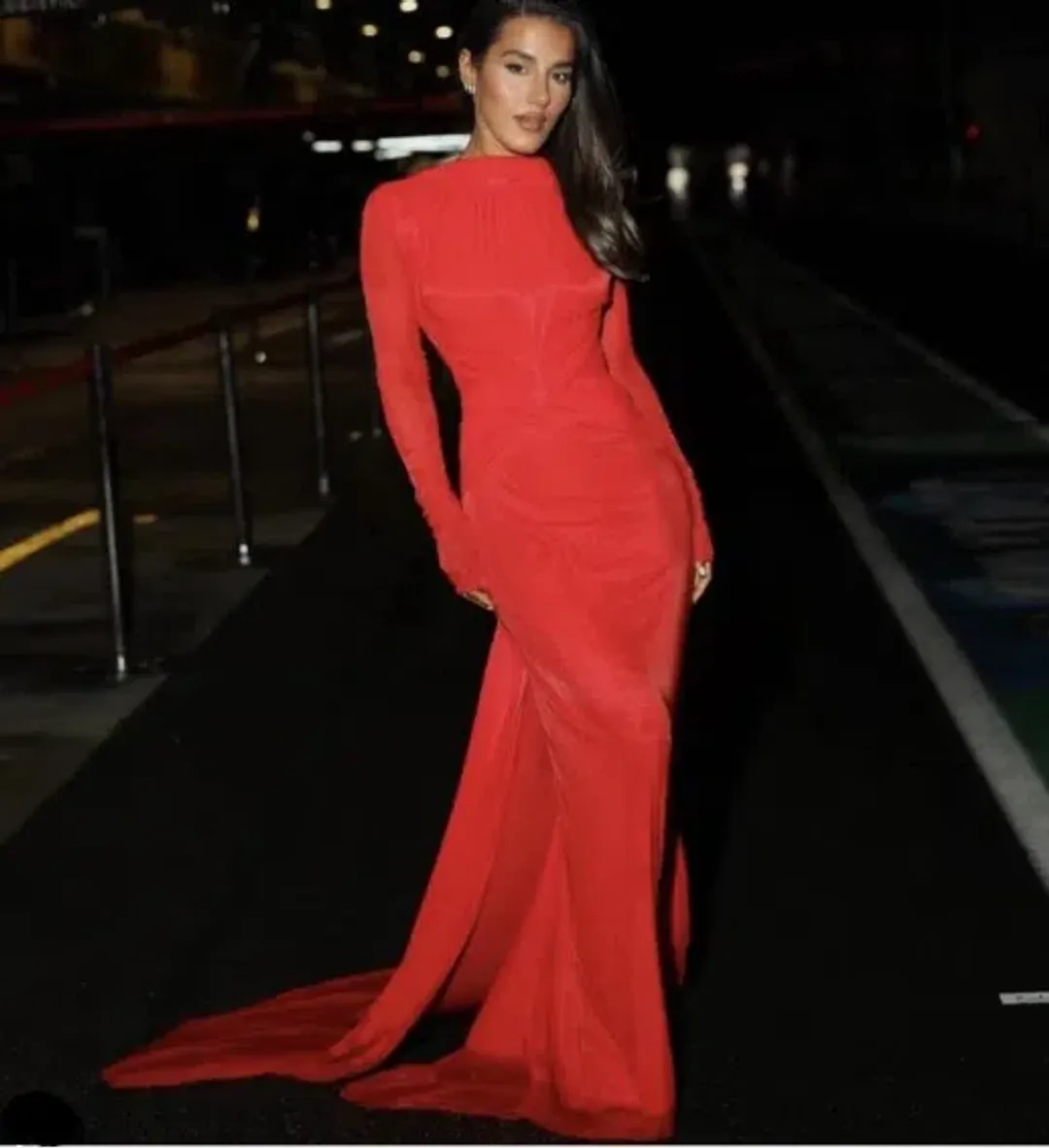 Effie Kats Monaco Floor Length Gown Red Size M / Au 10 for rent on The Volte - main image