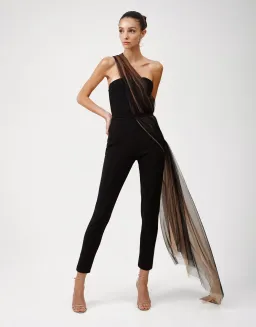 Lexi Audette Jumpsuit Black Size 8 for rent on The Volte - image 1