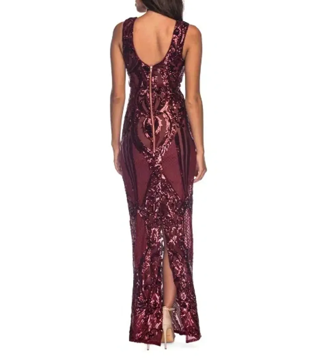 Pilgrim Dancing with Sequin Dress Burgundy Size 10 for rent on The Volte - main image