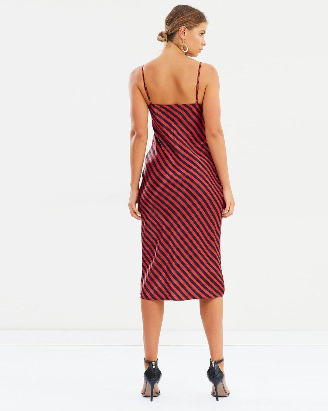 Shona Joy Bias Slip Midi Red and Navy Stripe Size 6 for rent on The Volte - main image
