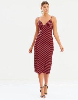 Shona Joy Bias Slip Midi Red and Navy Stripe Size 6 for rent on The Volte - image 2
