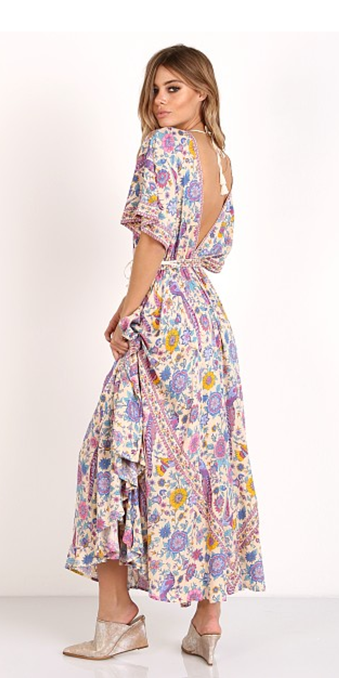 Spell & The Gypsy Lovebird Half Moon Gown Chamomile size 10 for rent on The Volte - main image