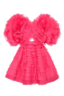 Aje Amour Pink Petal Ruffle Mini Dress | Size AU 6 for rent on The Volte - image 6