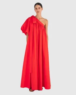 Oroton One Shoulder Dress in True Red Size 8 for rent on The Volte - image 1