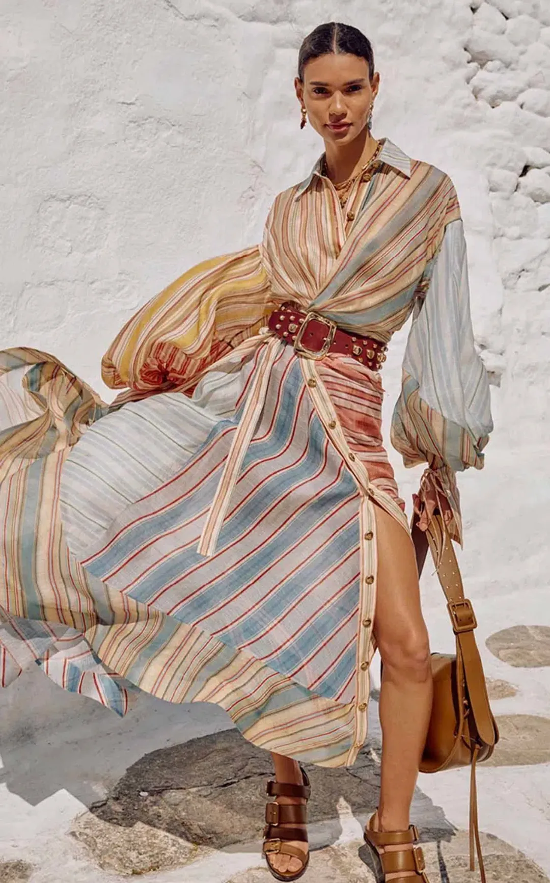 Zimmermann Rebellion Striped Midi Dress size 0 AUS 8 for rent on The Volte - main image