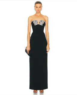 Rachel Gilbert Lukas Gown Black Silver Size 2/AU10 for rent on The Volte - image 1