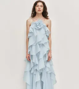 Aje Pandorea Layered Maxi Dress - Silver Blue - Size 10 for rent on The Volte - image 5