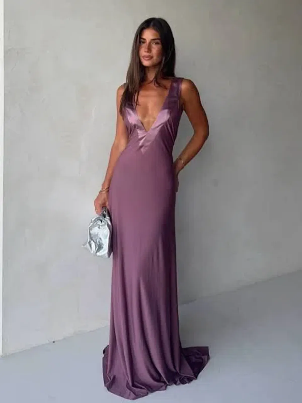 Ance Gria Rosa Gown Mauve for rent on The Volte - main image