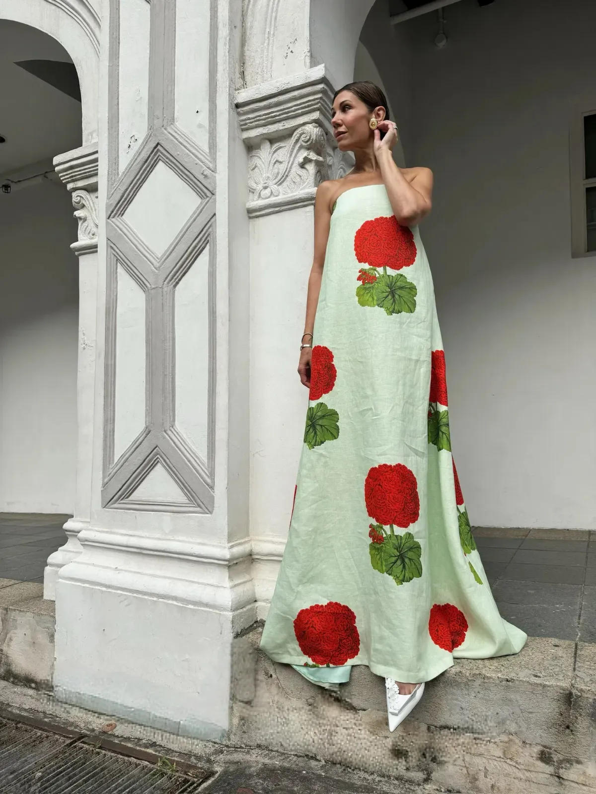 OROTON Posie Geranium Print Gown Size 14 AU - Image 7
