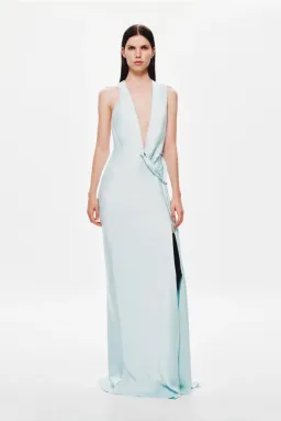 Misha / Harlow Satin Dress / Ice Blue / Size M/10 for rent on The Volte - image 2