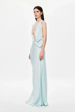 Misha / Harlow Satin Dress / Ice Blue / Size M/10 for rent on The Volte - image 4