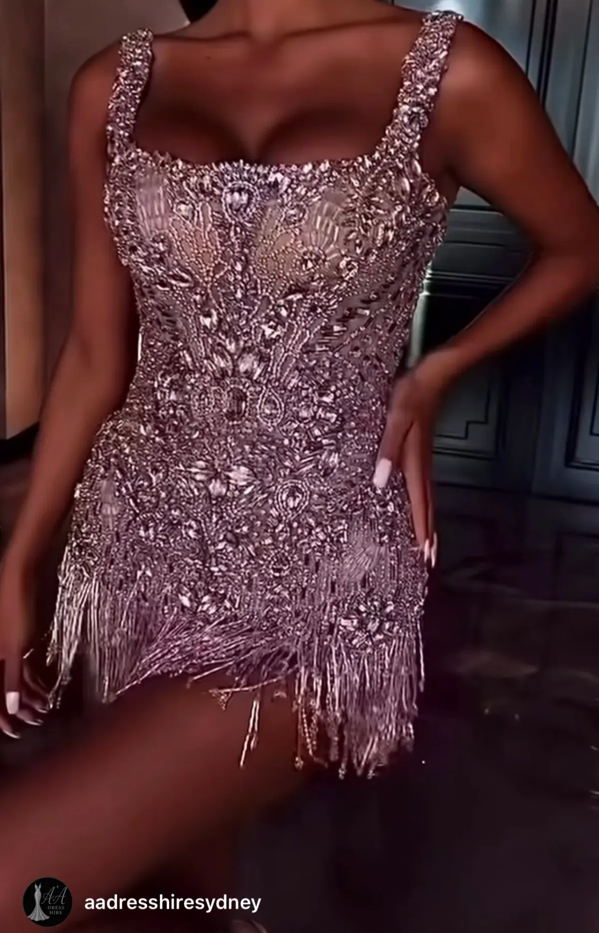 Albina Dyla SHORT DRESS WITH CRYSTALS AND STONES - Image 2