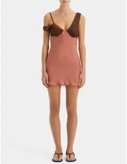 Sir the Label Halcyon Mini Dress Almond Spice for rent on The Volte - image 1