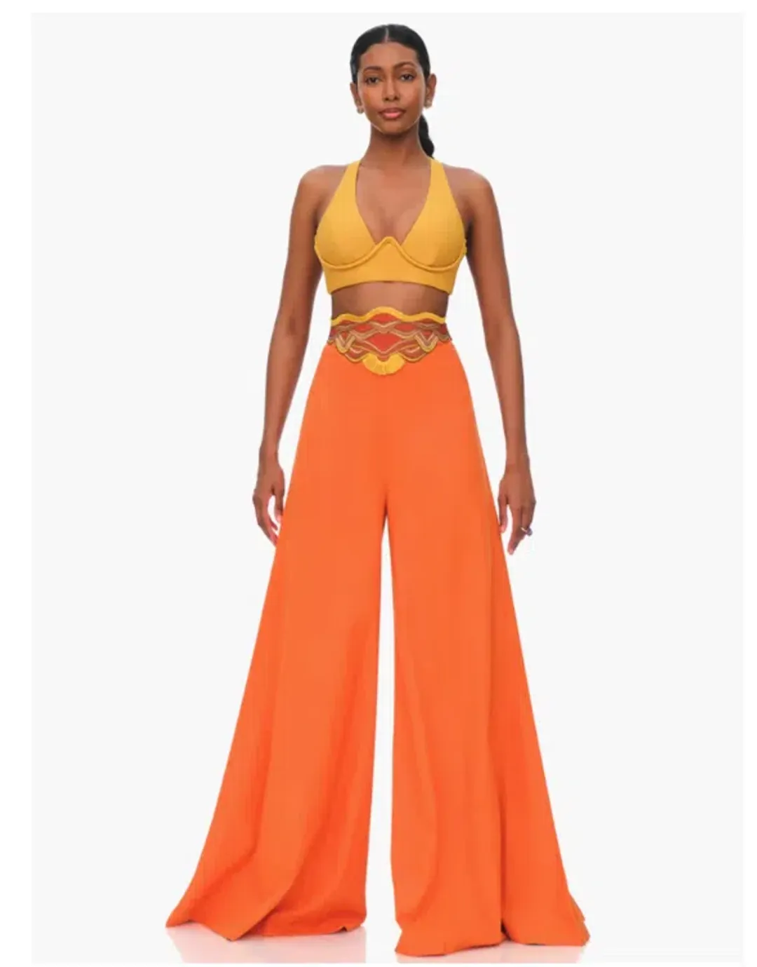 Andrea Iyamah ilo high-waisted pants for rent on The Volte - main image