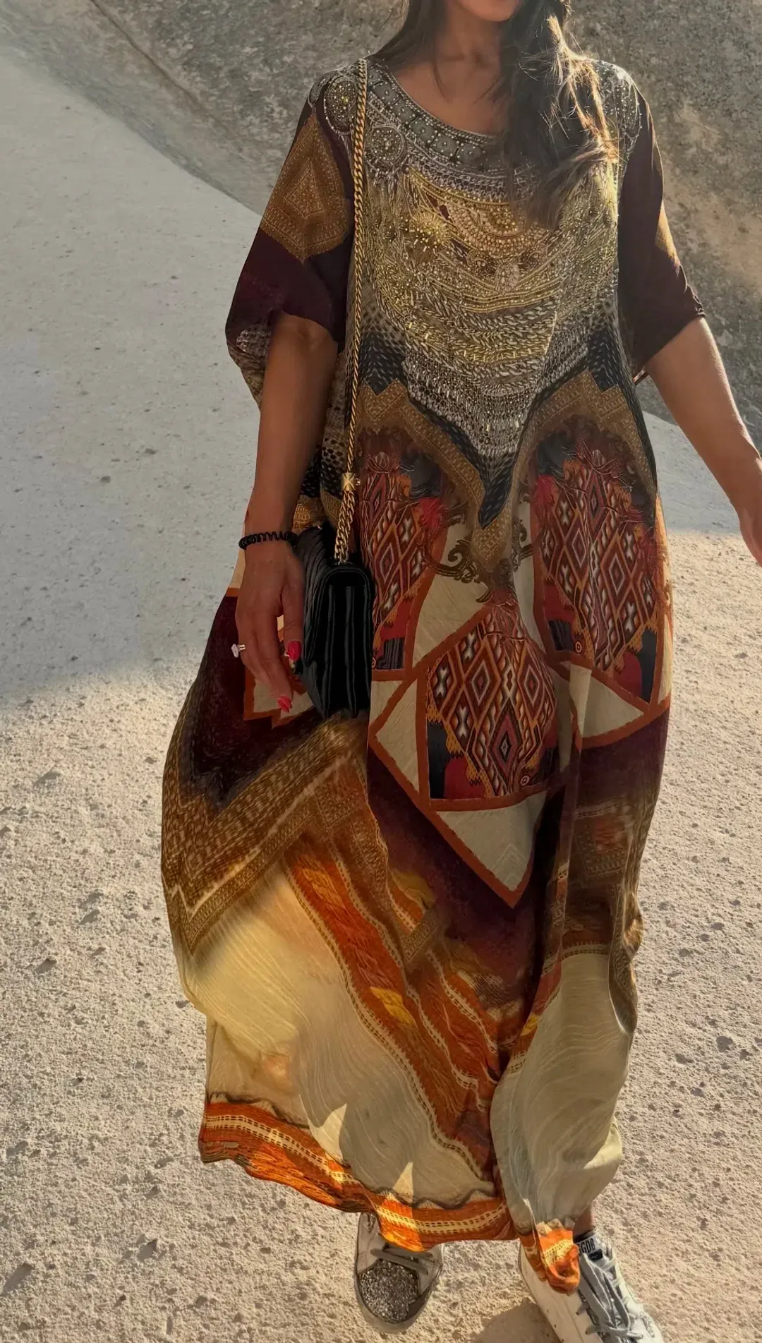 Camilla Round Neck Kaftan for rent on The Volte - main image