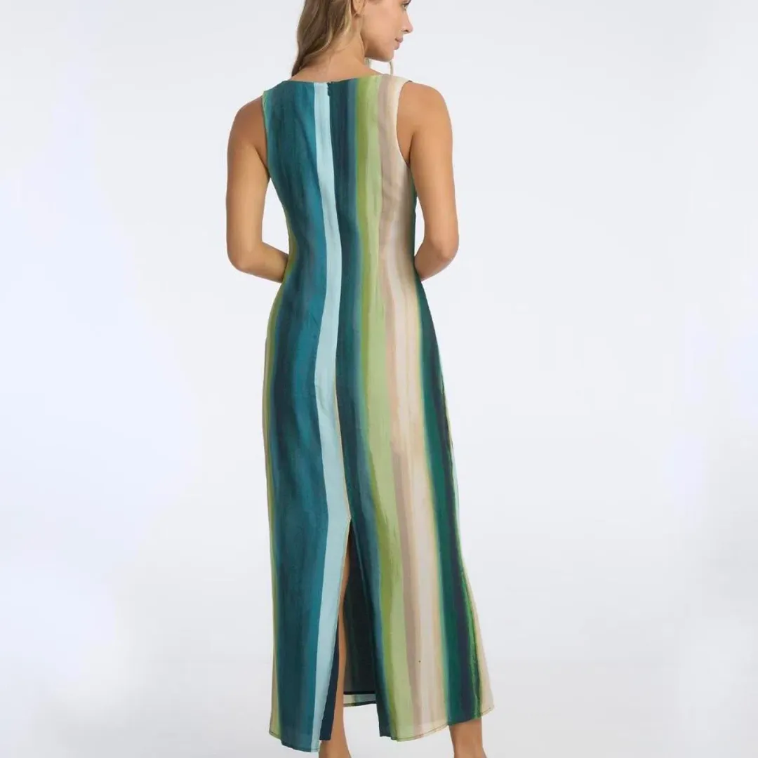 Isabelle Quinn Gaia Tahiti Stripe Dress Size 14 for rent on The Volte - main image
