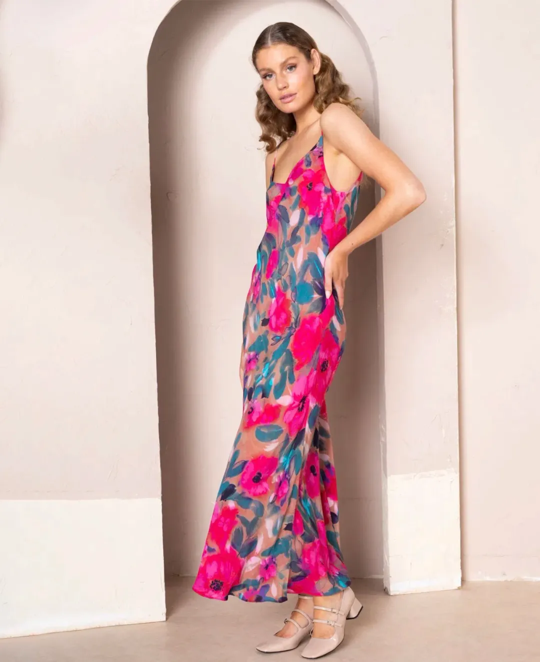 Kachel Marilyn Maxi Slip Dress Primrose Size 14 for rent on The Volte - main image