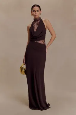 Meshki Arra Chiffon And Lace Halter Maxi Dress - Size M for rent on The Volte - image 5