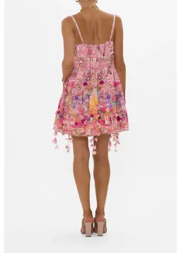 Camilla Gathered Bust Tiered Mini Dress Pink Size 18 for rent on The Volte - image 3