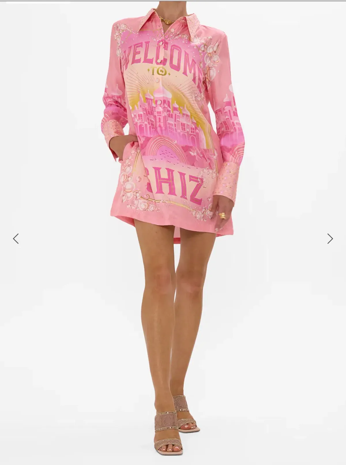 Camilla Totally Ozmopolitan Mini Shirt Dress Pink Size 18 for rent on The Volte - main image
