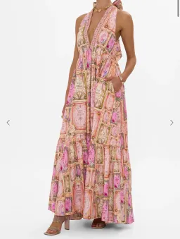 Camilla Ruffle Hem Halter Dress Totally Ozmopolitan Pink Size 18 for rent on The Volte - image 1