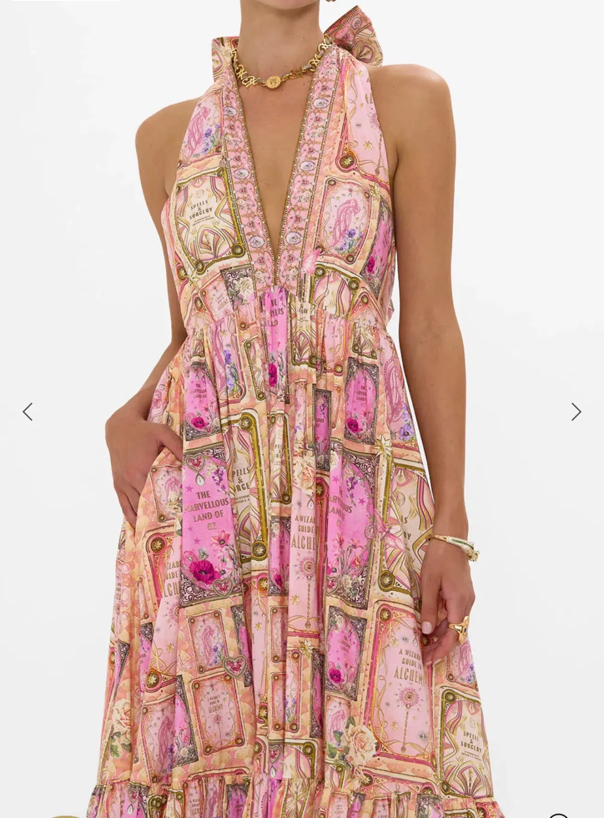 Camilla Ruffle Hem Halter Dress Totally Ozmopolitan Pink Size 18 - Image 2