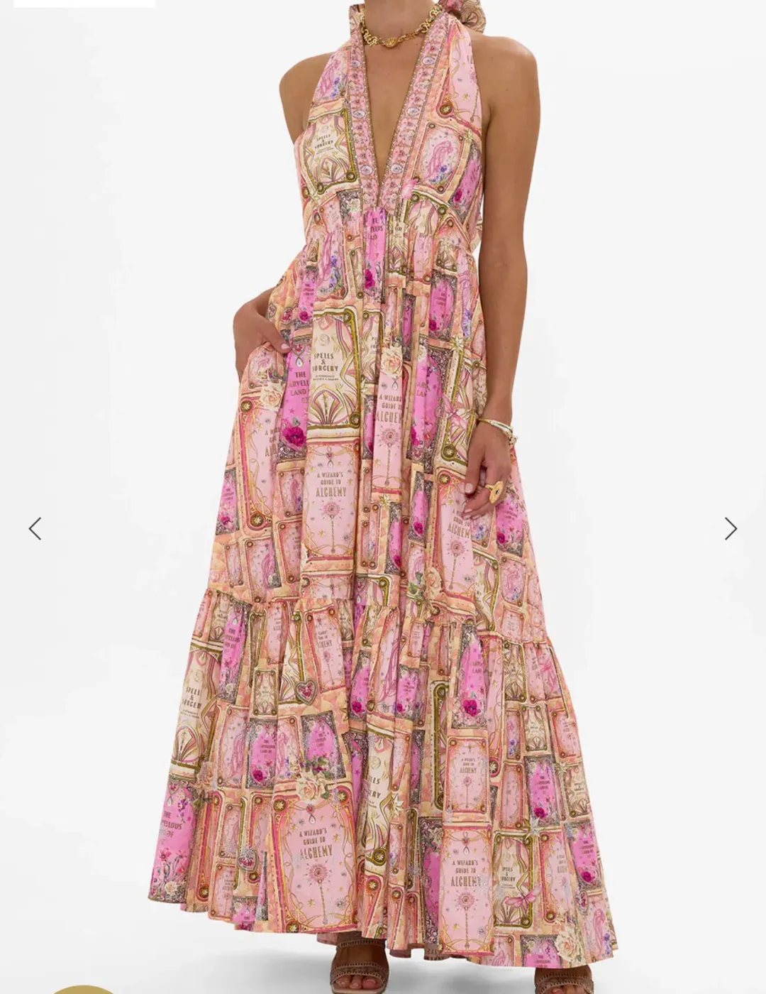 Camilla Ruffle Hem Halter Dress Totally Ozmopolitan Pink Size 18 for rent on The Volte - main image
