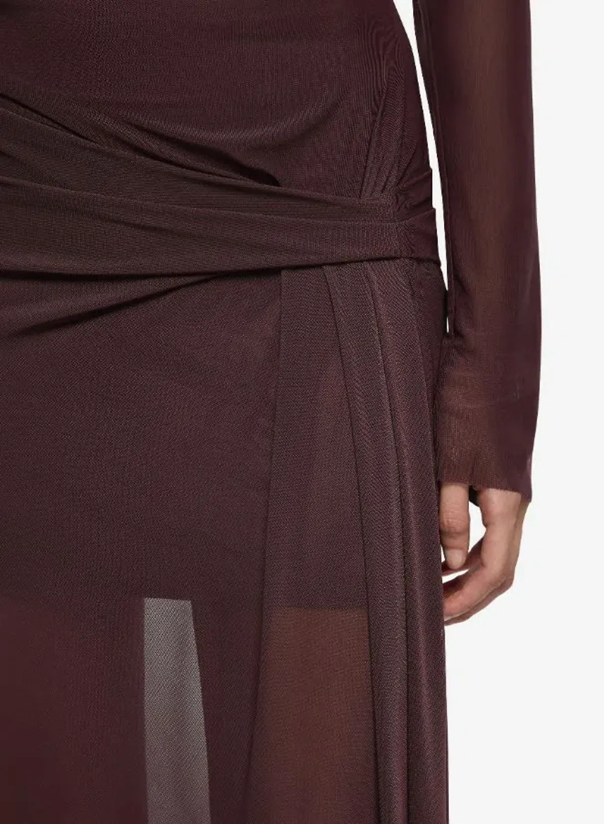 Bec and Bridge Marabou Long Sleeve Maxi Dress in Aubergine Size 8 - Image 3