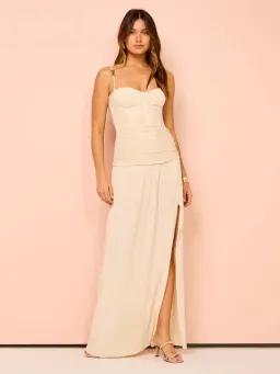 MANNING CARTELL DOUBLE TIME PLEAT MAXI / NOUGAT / SIZE 12 for rent on The Volte - image 2