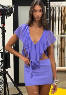 Ance Gria Clove Mini Skirt & Top Periwinkle Size 8 for rent on The Volte - image 1