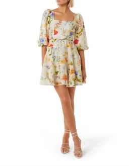 Esmie Tiered Floral Skater Dress for rent on The Volte - image 6