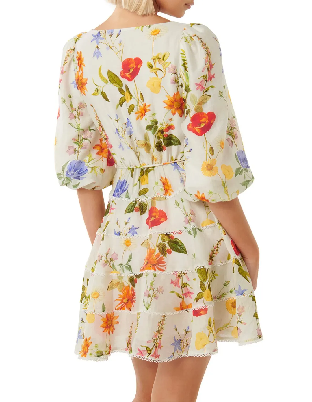 Esmie Tiered Floral Skater Dress for rent on The Volte - main image