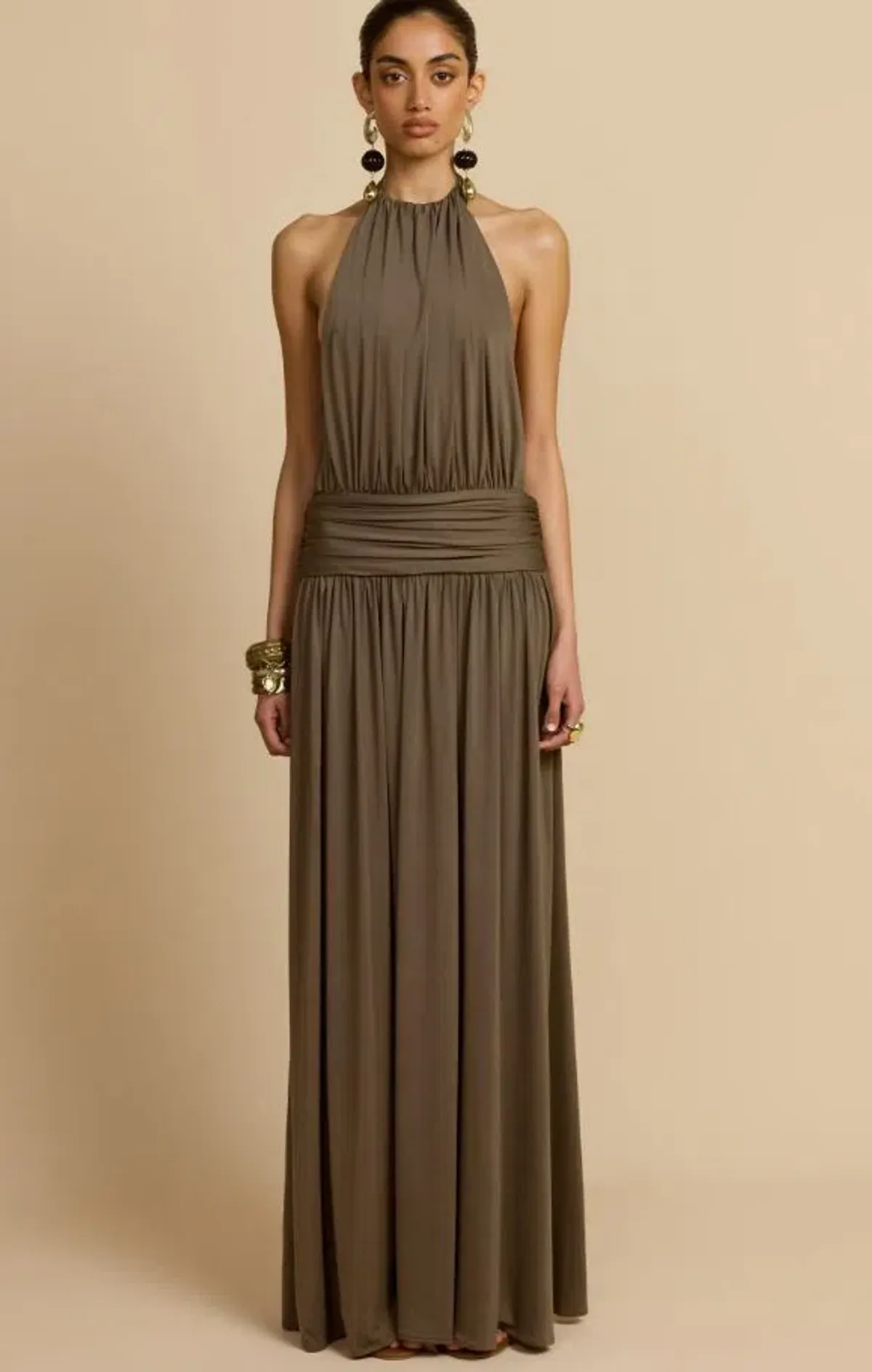 Arcina Ori Santina Dress in Khaki Size 6 - Image 1