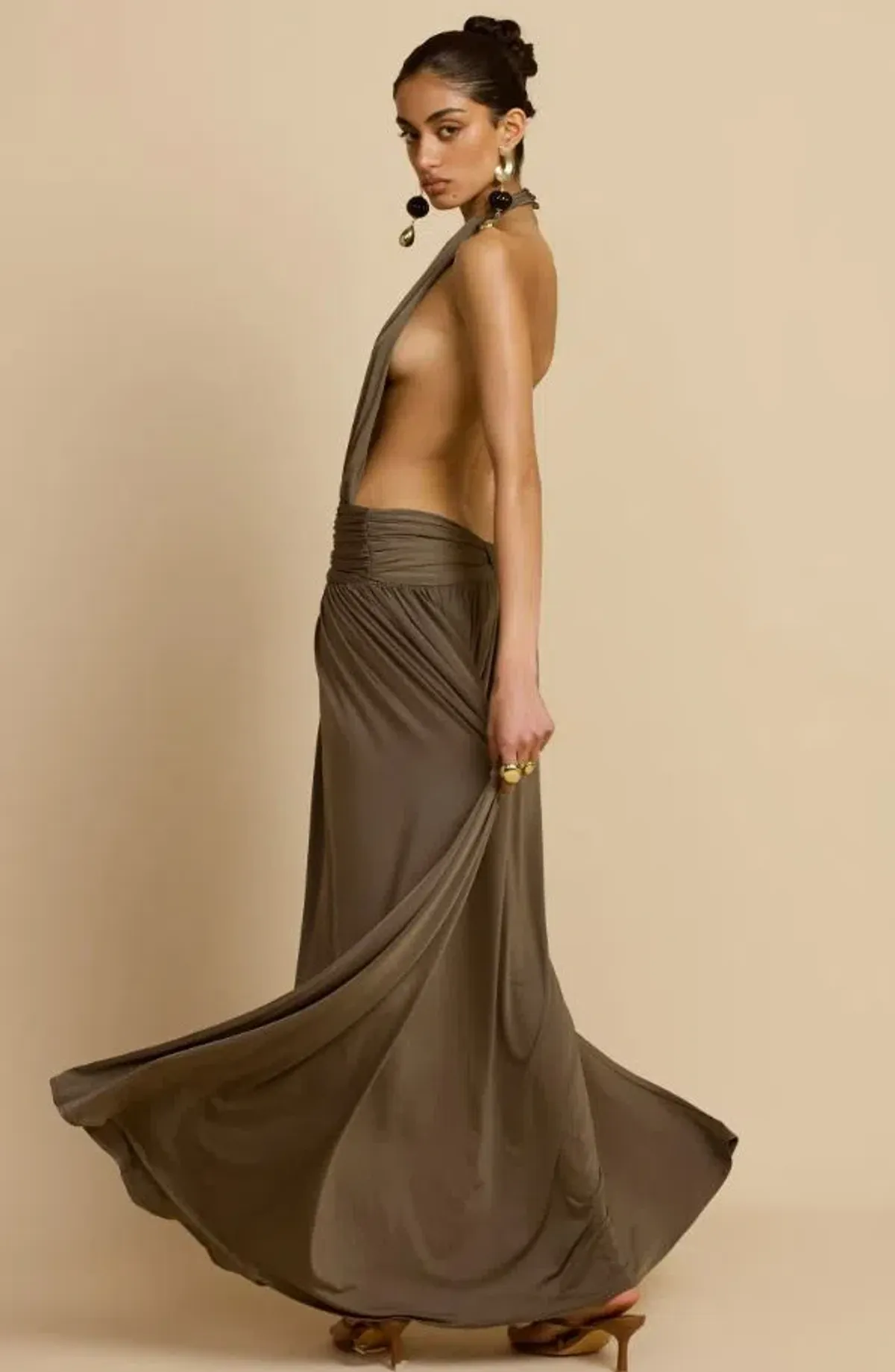 Arcina Ori Santina Dress in Khaki Size 6 - Image 2