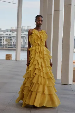 Aje Cleo Gown 8 chartreuse for rent on The Volte - image 1