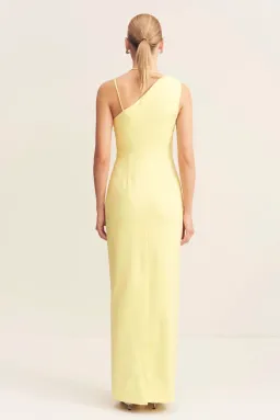 Shona Joy Lani Asymmetrical Gathered Maxi Dress Lemonade Size 14 for rent on The Volte - image 2