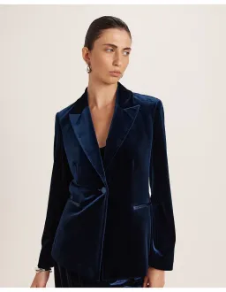 Saba Lea Velvet Blazer Size 12 Royal Blue for rent on The Volte - image 1