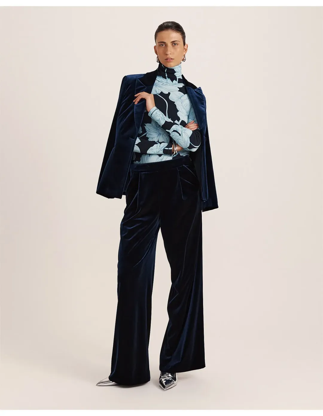 Saba Lea Velvet Blazer Size 12 Royal Blue for rent on The Volte - main image