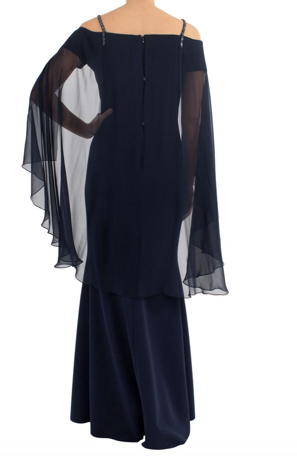 Anthea Crawford Downtown Abbey Navy Shawl Gown size 14 - Image 4