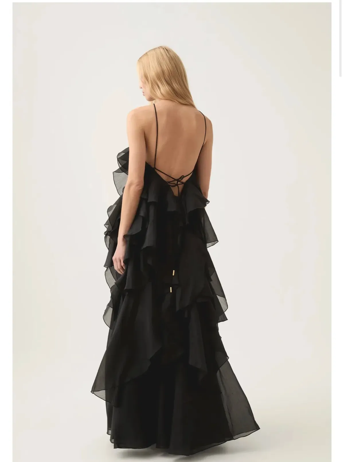 AJE PANDOREA LAYERED MAXI DRESS BLACK 16 - Image 4
