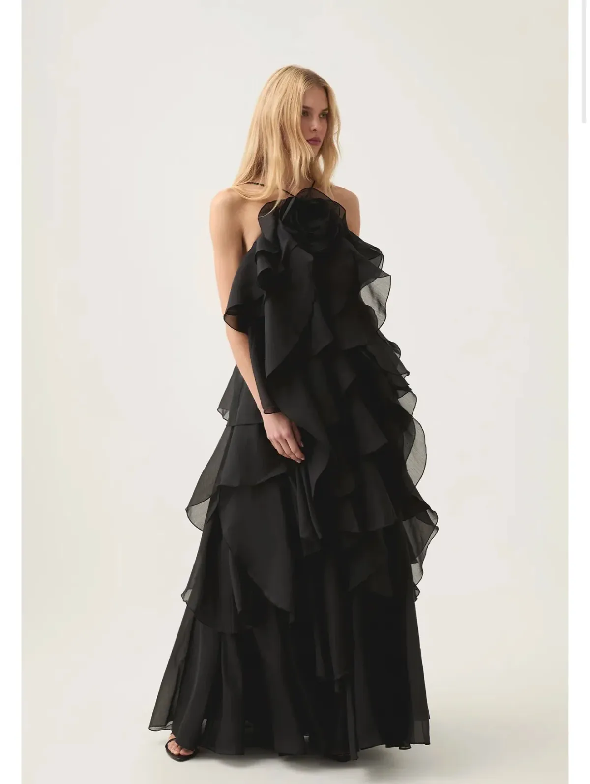 AJE PANDOREA LAYERED MAXI DRESS BLACK 16 - Image 2