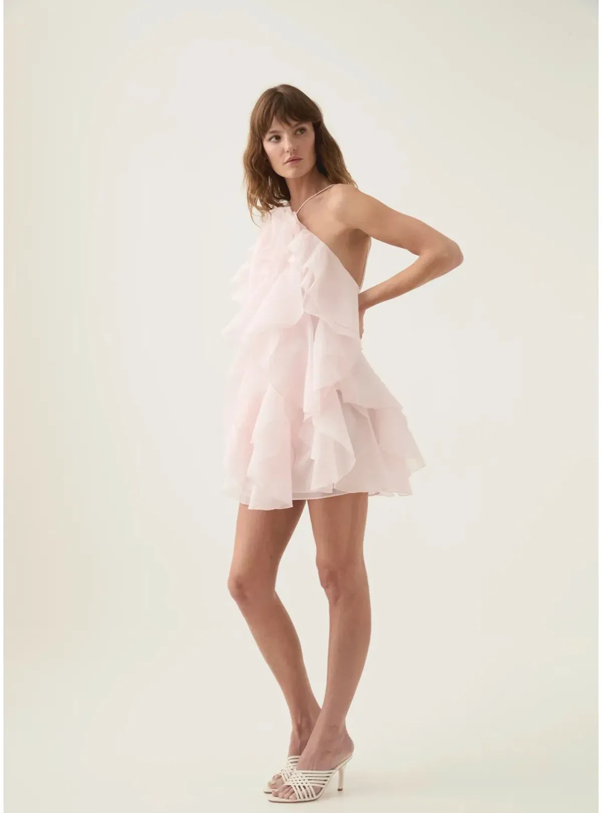 Aje Pandorea Layered Mini Dress Pastel Pink Size 16 - Image 2