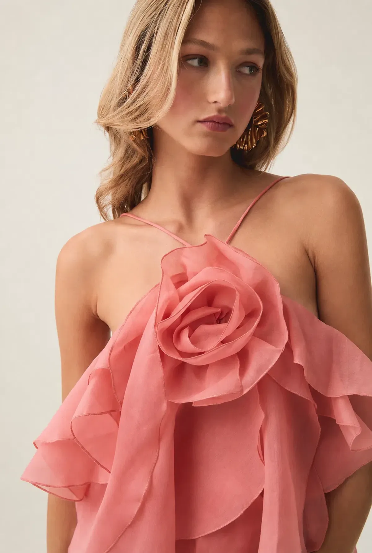 Aje Pandorea Layered Mini Dress - Coral Size 16 - Image 6