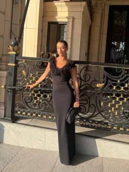 MARCELLINE FRINGE GOWN Size 3 for rent on The Volte - image 1