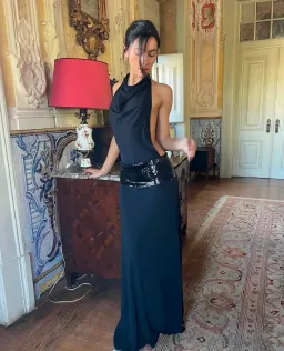 Ance Gria Adele Gown in Black Size 6 for rent on The Volte - image 2