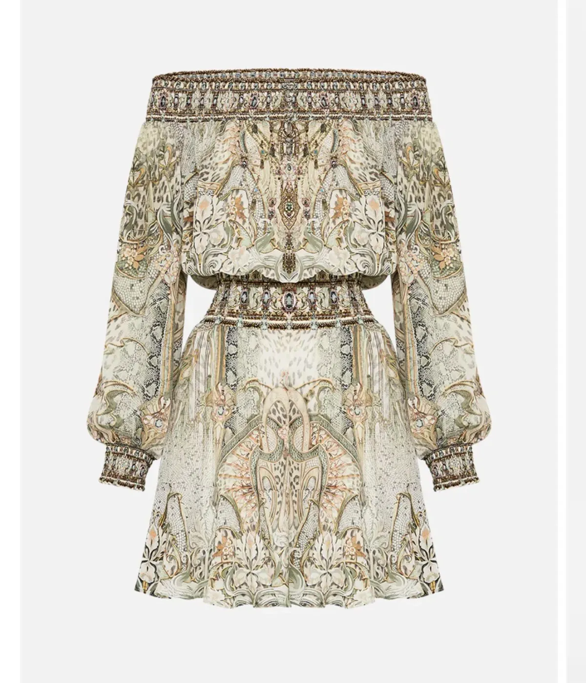 CAMILLA Off Shoulder Short Dress Ivory Tower Tales - Image 5