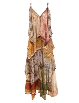 Zimmermann Sundance Scarf Midi Dress Spliced Size OP for rent on The Volte - image 1