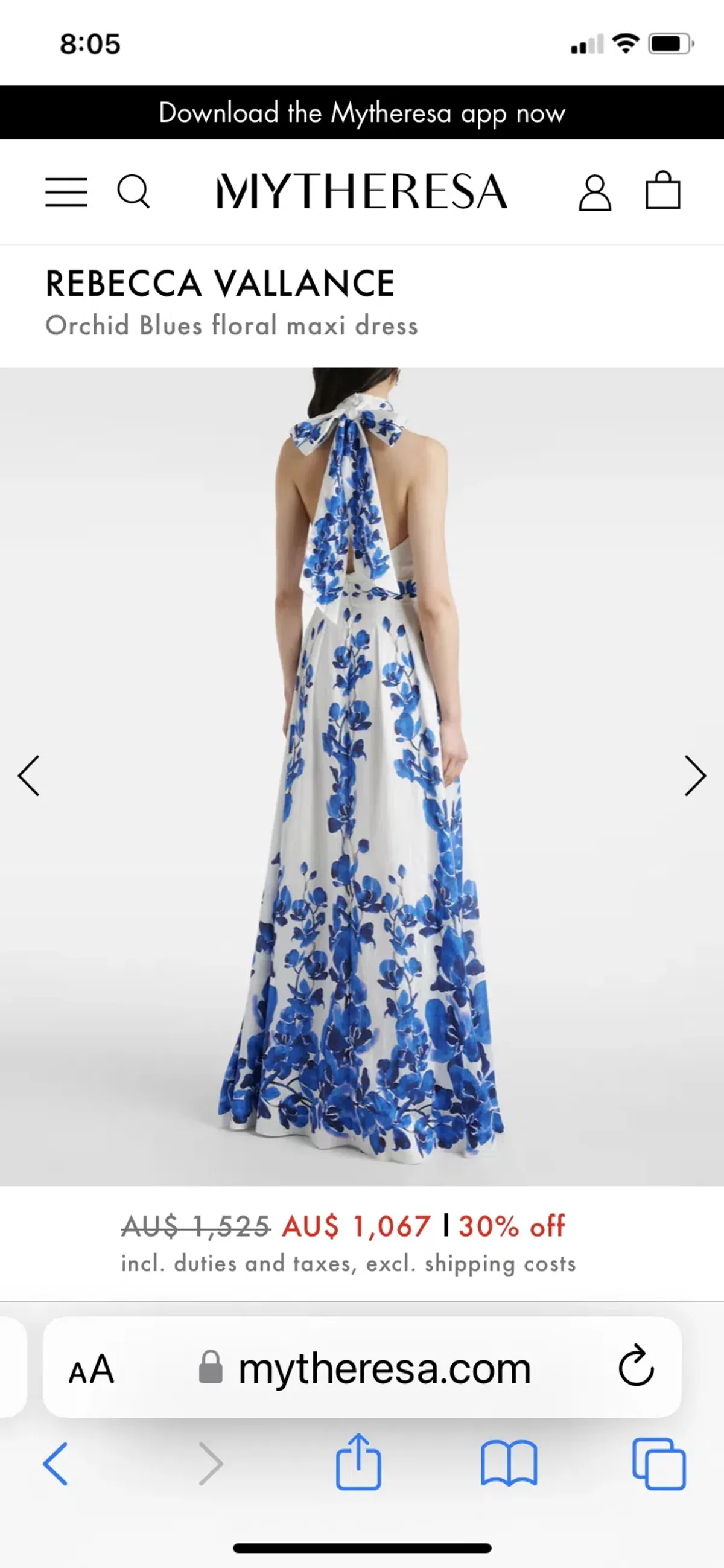 Rebecca Vallance Orchid Blues Floral Maxi - Image 2